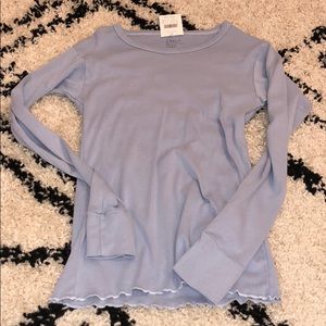 brandy periwinkle blue ruffled long sleeve